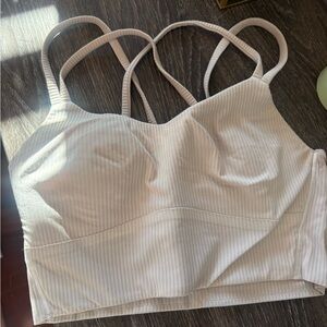 lululemon athletica Ribbed Double-Strap Bralette Crop Top — Cream